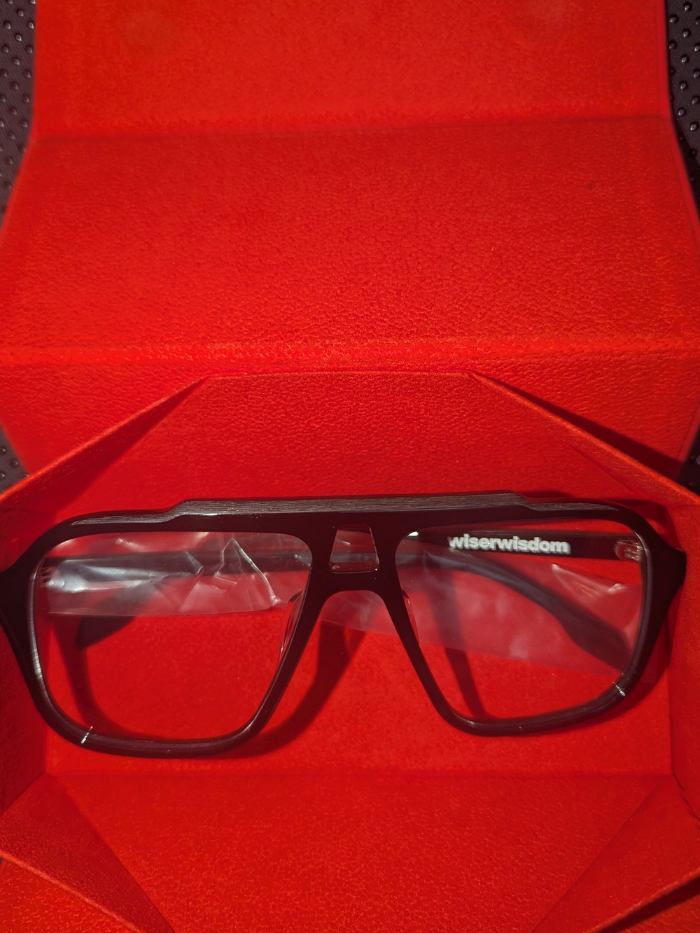 NIB Matte Black Aviator-Inspired Clear Lens Glasses - Picture 2 of 6